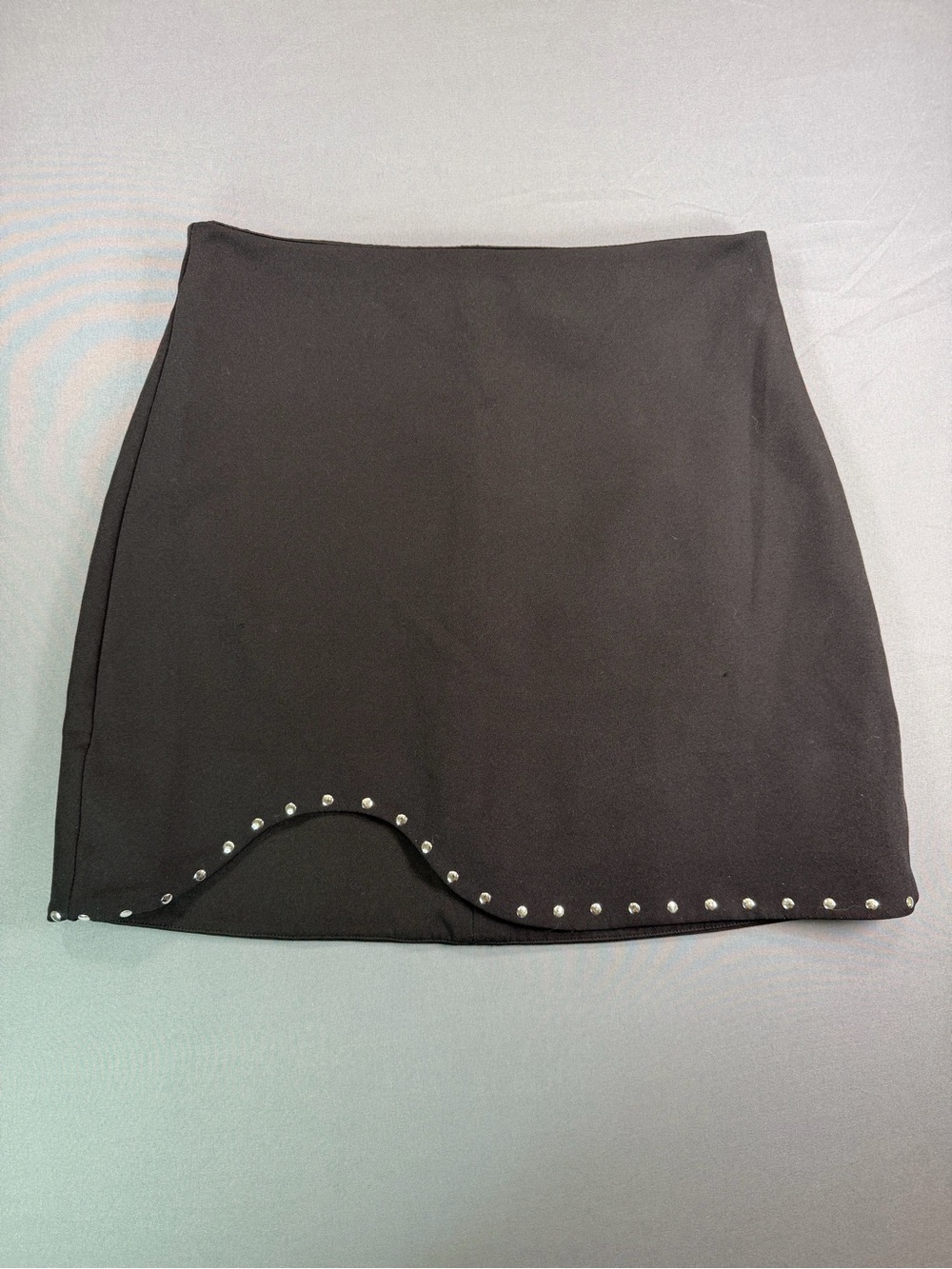 Zara black mini skirt with silver stud detail